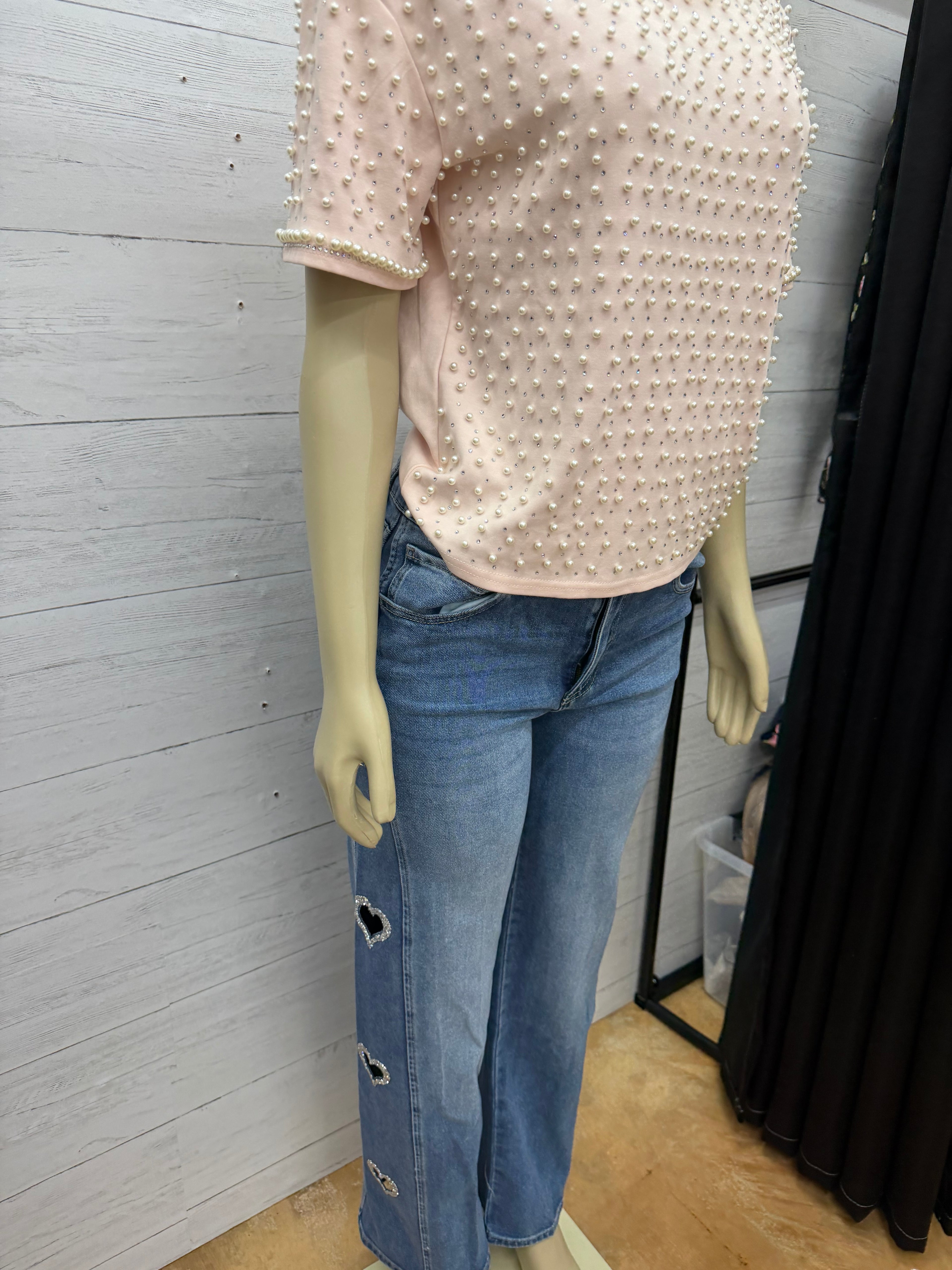 Heart Cut Out Denim Jeans