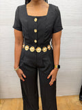 Black & Gold Statement Jumpsuit