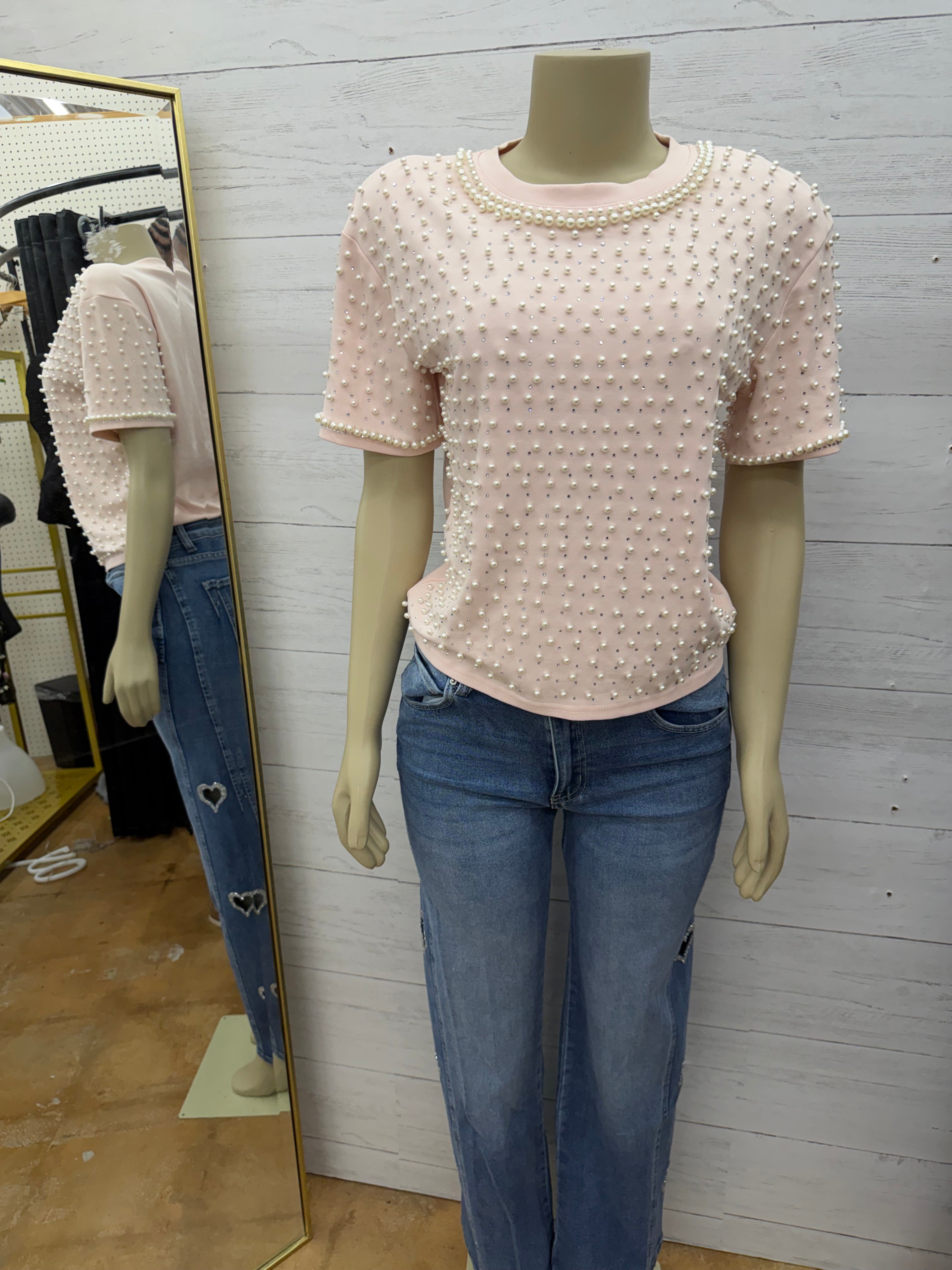 Blush Pearl Elegance Top